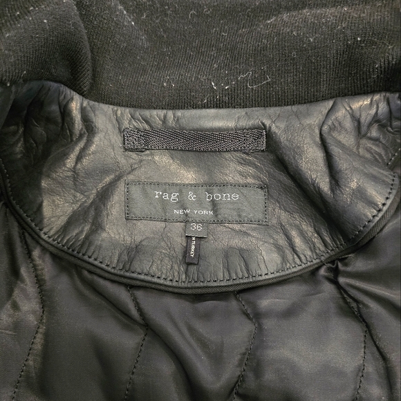Rag & Bone Mens Leather Jacket - Picture 3 of 6